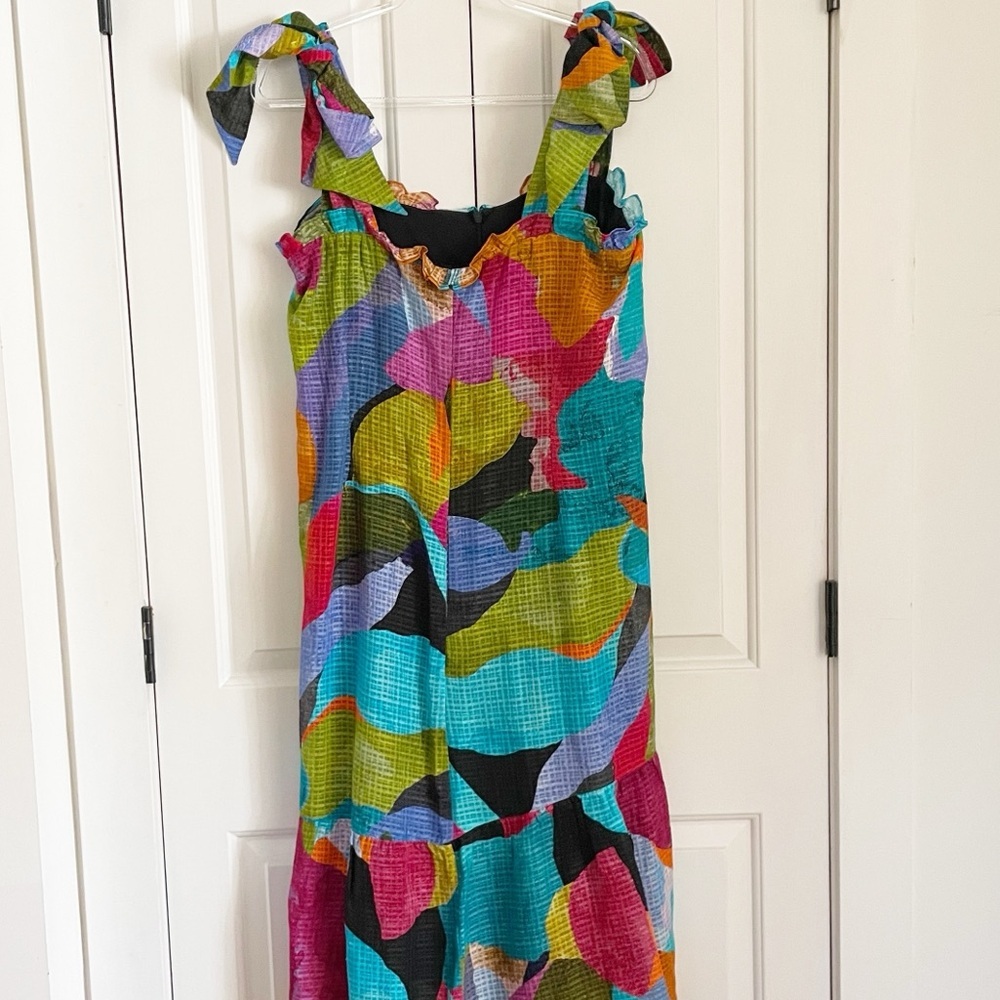 Marie Oliver Maya Printed Seersucker Midi Dress in Jewel - Picture 6 of 13